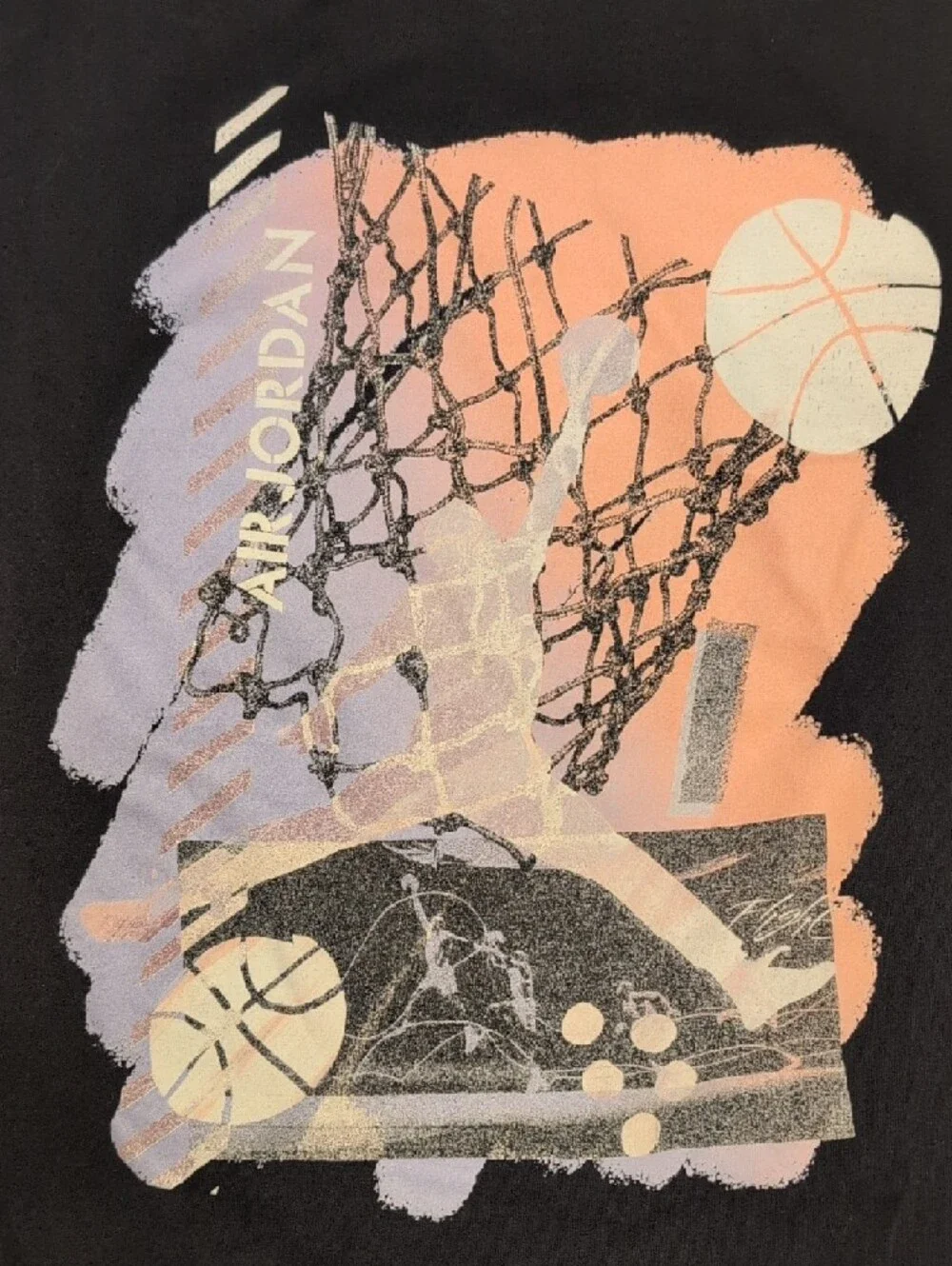 Jordan Black Tee with Coral-Pink Jumpman Logo